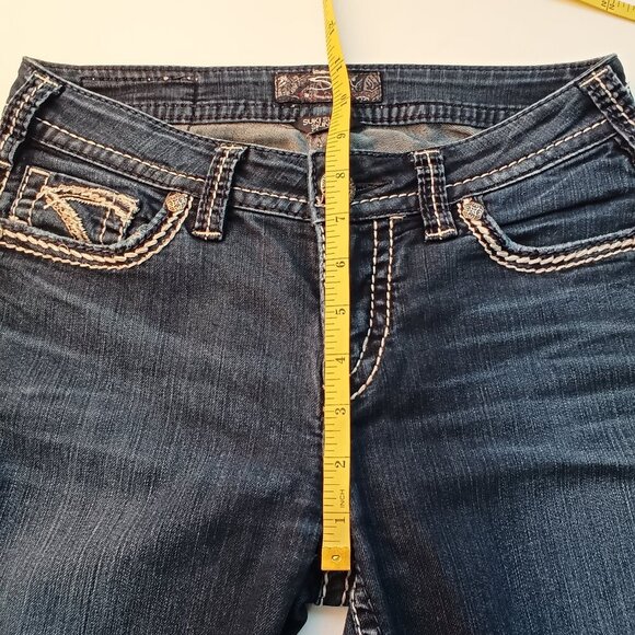 Silver Jeans Co Denim Size 28/6 Suki Super Skinny Low Rise Medium Dark Wash - Picture 7 of 9